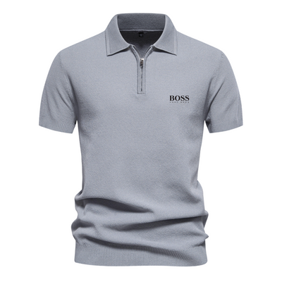 ΒOՏՏ™ Short-Sleeve Polo with Half-Zip