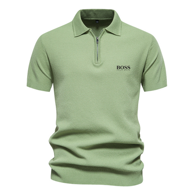 ΒOՏՏ™ Short-Sleeve Polo with Half-Zip