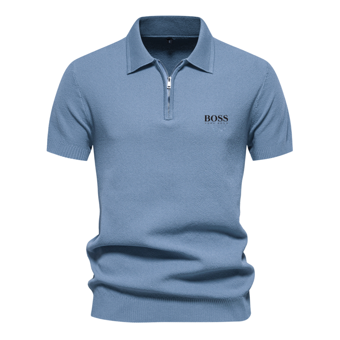 ΒOՏՏ™ Short-Sleeve Polo with Half-Zip