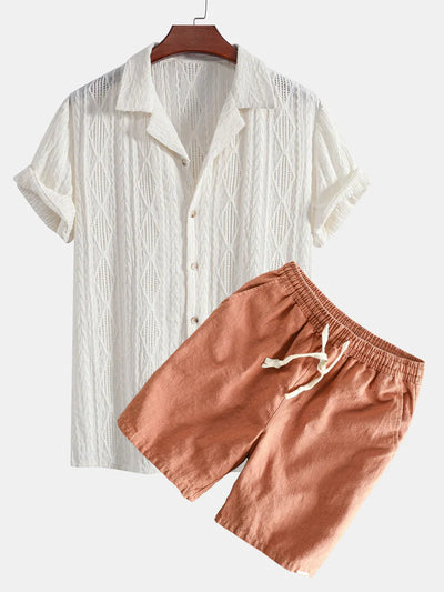 Shirt Set Jacquard & Linen Cotton