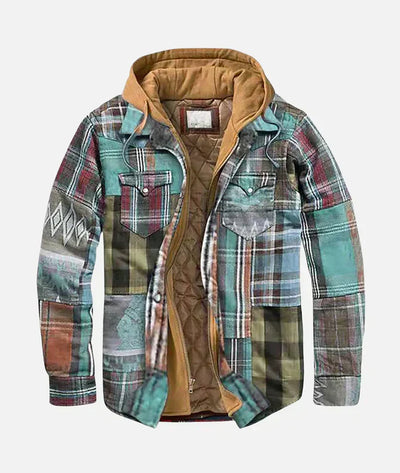 Plaid patchwork jacket