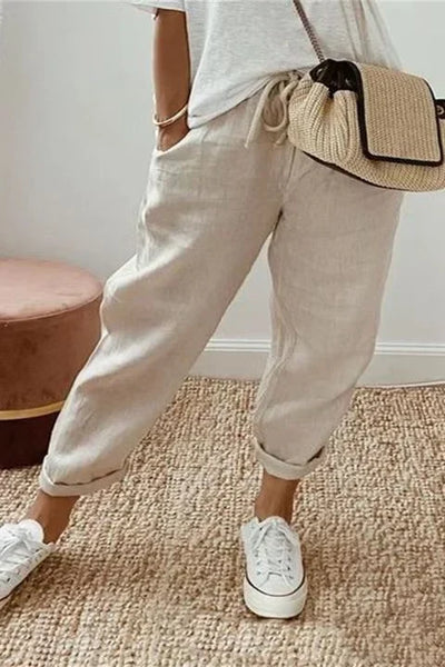 Yaron - Slanted Pocket and Drawstring Waistband Pants