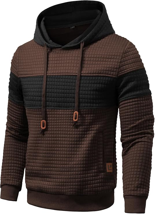 Patchwork Plaid Jacquard Hoodie