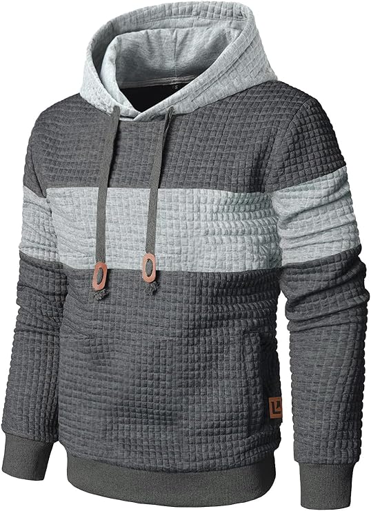 Patchwork Plaid Jacquard Hoodie