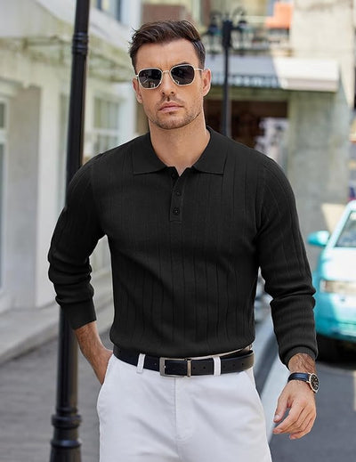 Men's Knit Polo Sweater