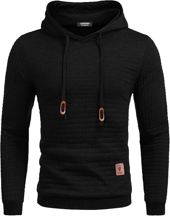Waffle Knit Pullover Hoodie