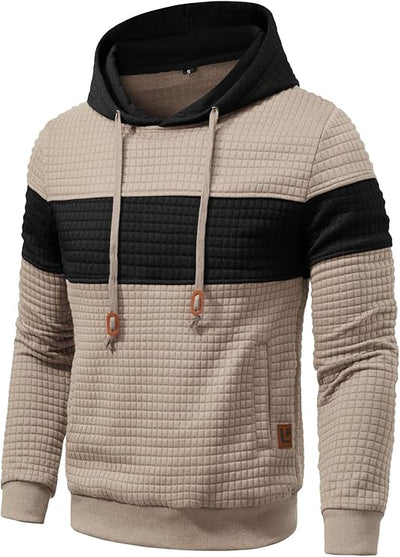 Patchwork Plaid Jacquard Hoodie