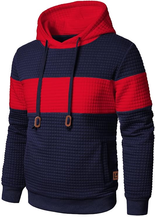 Patchwork Plaid Jacquard Hoodie