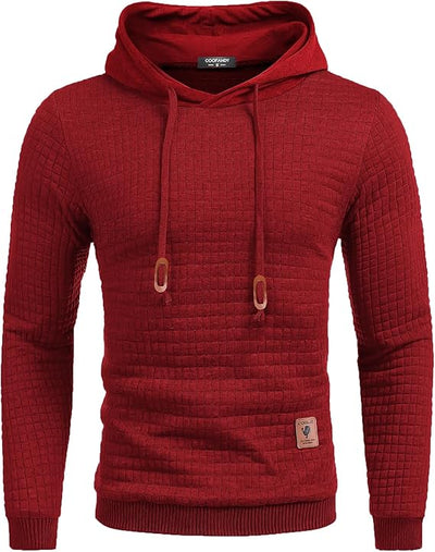 Waffle Knit Pullover Hoodie