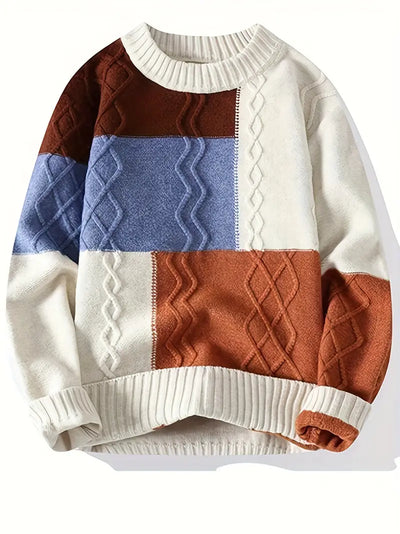 Men's Geometric Cable-Knit Sweater