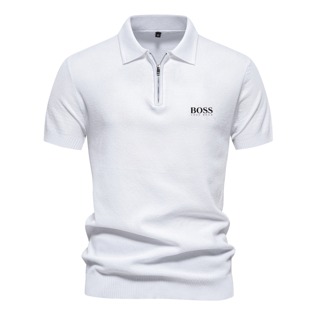 ΒOՏՏ™ Short-Sleeve Polo with Half-Zip