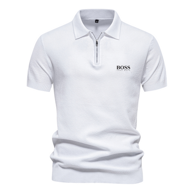 ΒOՏՏ™ Short-Sleeve Polo with Half-Zip