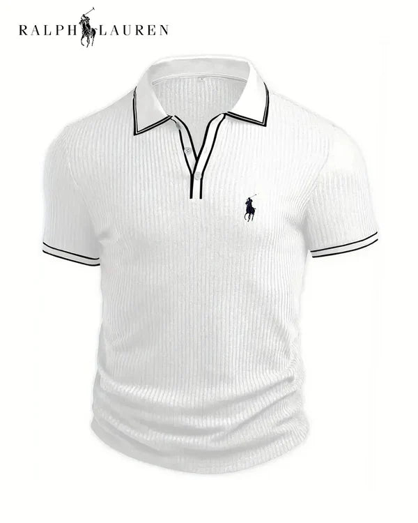 RL™ Contrast Collar & Textured Fabric Polo Shirt