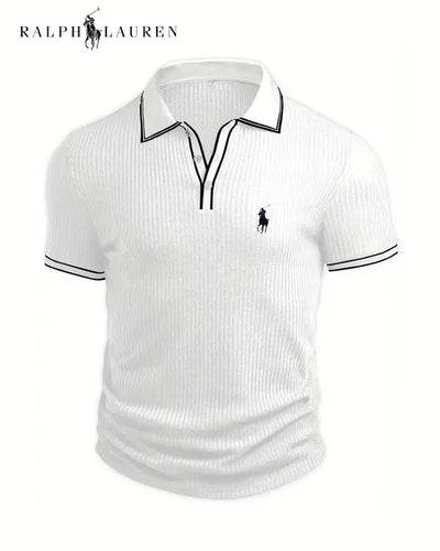 RL™ Contrast Collar & Textured Fabric Polo Shirt