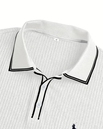 RL™ Contrast Collar & Textured Fabric Polo Shirt