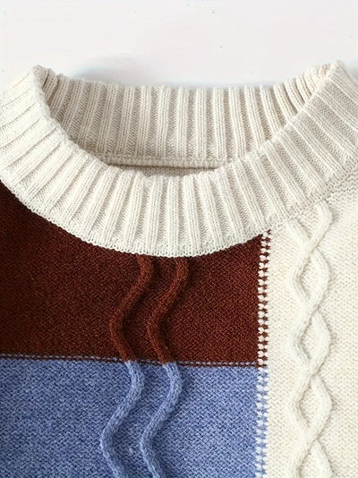 Men's Geometric Cable-Knit Sweater