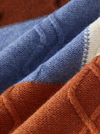 Men's Geometric Cable-Knit Sweater