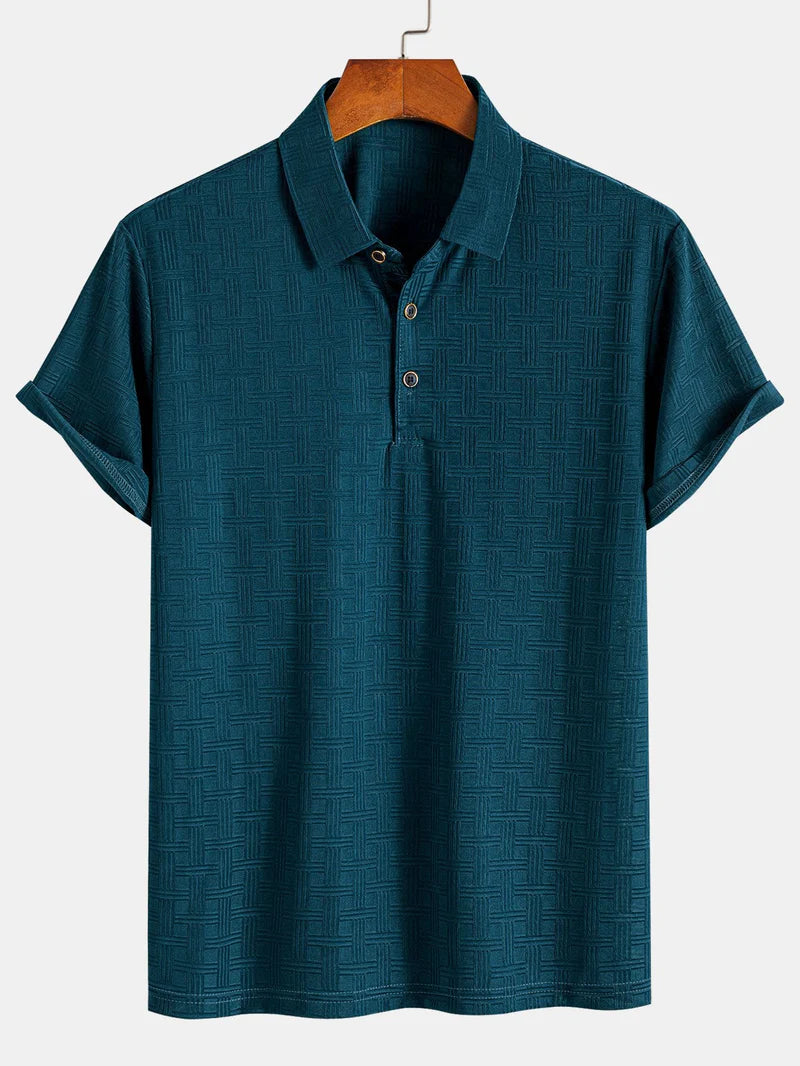 Textured Knit Polo Shirt